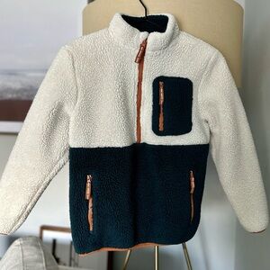 Art Class Cream and Black Kids Fleece Puffer Jacket